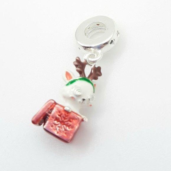 Jewelry - Christmas Kitty Dangle Charm Sterling Silver New